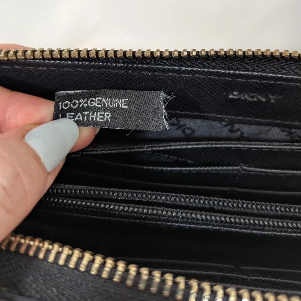 DKNY Black Leather Wallet NWT; Zip Around Continental Organizer